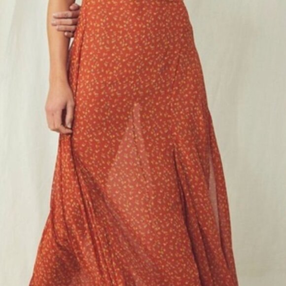 Free People Sunlight Printed Maxi Slip Size L NWT - Picture 5 of 5